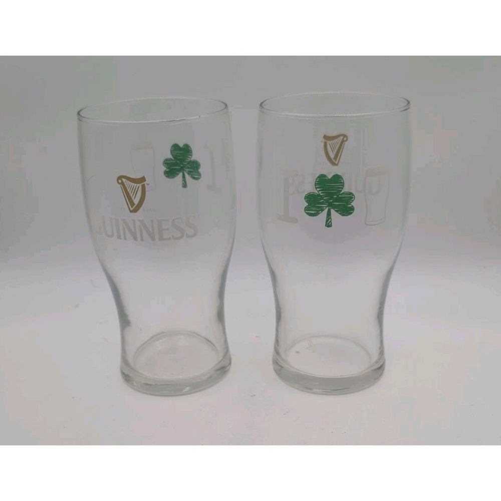 Unique Guinness Beer Glasses Lot Of Two I 🍀🍺 Drinking Pint Man Cave